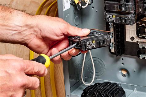 how to replace a electrical circuit breaker box|removing circuit breaker from panel.